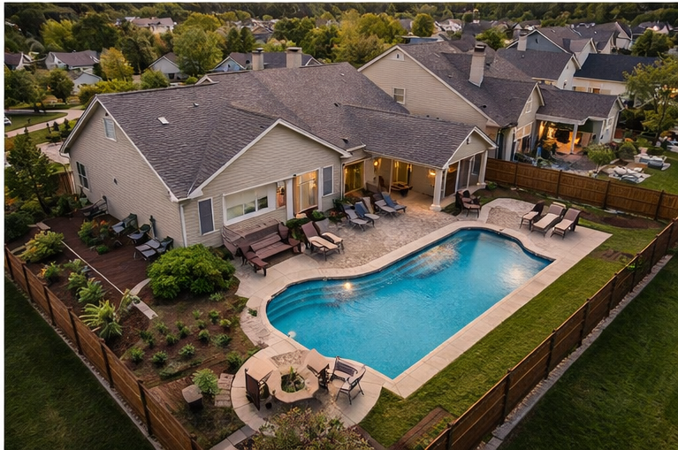 Drone image of land or development property